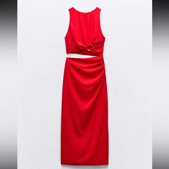 Zara Cut Out Ring Midi Dress - Picture 11 of 11